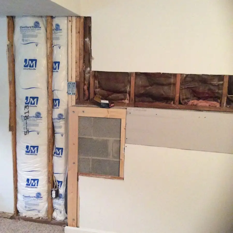 Wall insulation replacement during Contents Cleaning & Restoration in Chester